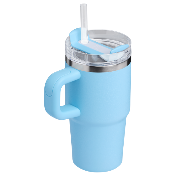 The Stanley Quencher H2.O FlowState Tumbler with Handle 20 OZ Cup in Powder Blue Crush