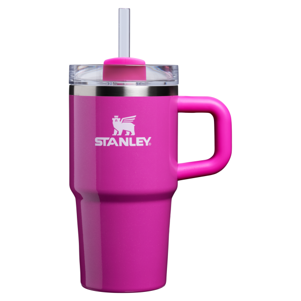 The Stanley Quencher H2.O FlowState Tumbler with Handle 20 OZ Cup in Dahlia Shimmer Pink