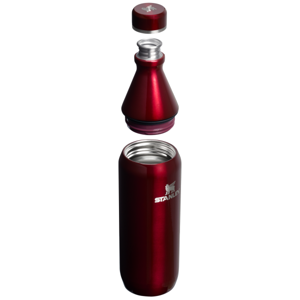 Stanley All Day Slim Water Bottle 20 OZ In Garnet Red Shine Gloss