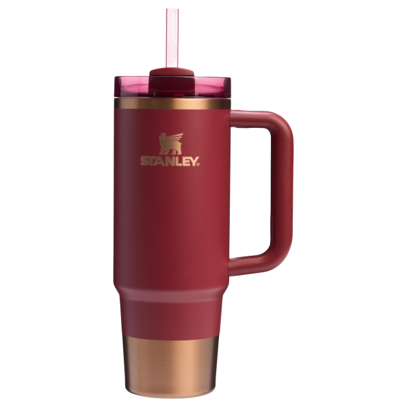 Stanley Quencher H2.O FlowState Tumbler Cup 30 OZ In Gilded Pomegranate Red