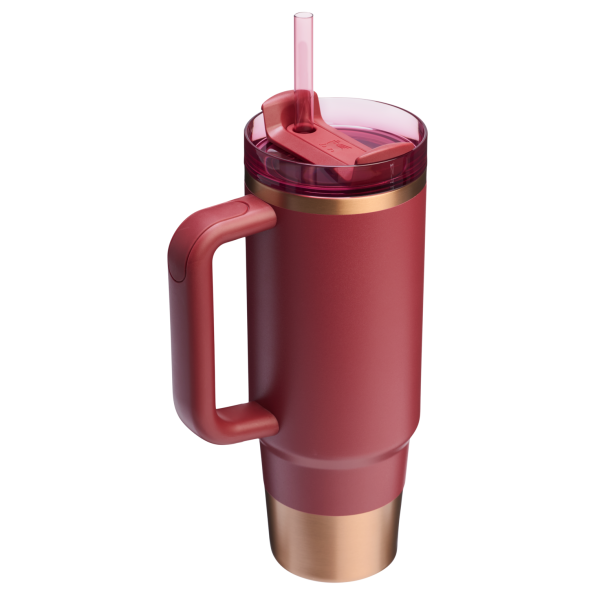 Stanley Quencher H2.O FlowState Tumbler Cup 30 OZ In Gilded Pomegranate Red