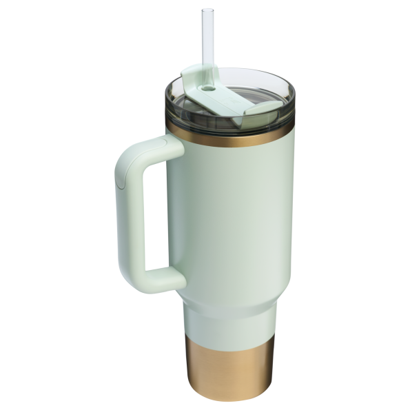 The Quencher H2.O FlowState Tumbler 40OZ Cup In Gilded Celadon